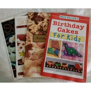 Set of Four Cookbooks: Birthday Cakes For Kids, Holiday Deserts, (2)Simply Sweet